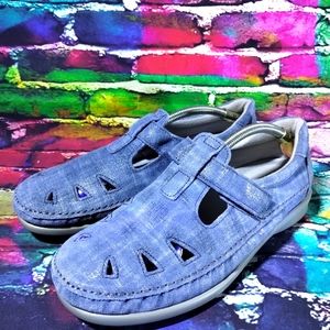 SAS Roamer Slip-On Shoes Womens 8.5 W Loafers Tripad Comfort Blue Suede
